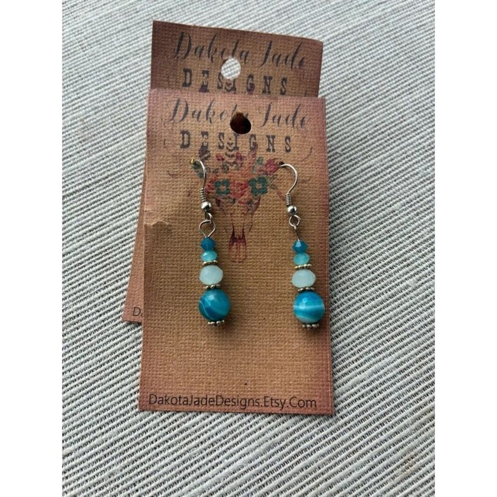 Blue Beaded Earrings
